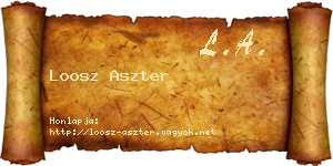Loosz Aszter névjegykártya